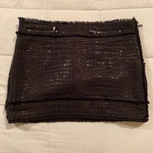 Rachel Roy Alligator Embossed Fabric Mini Skirt
